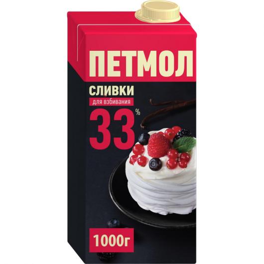 Сливки Петмол 33% 1 л - 12 штк