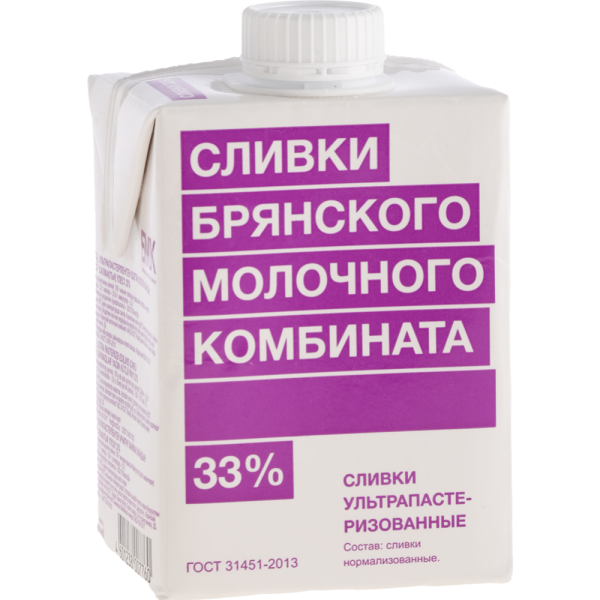 Сливки "БМК" 33% 0,5 л  (12шт)