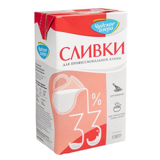 Сливки "Чудское озеро" 33% 1 л  (12шт)
