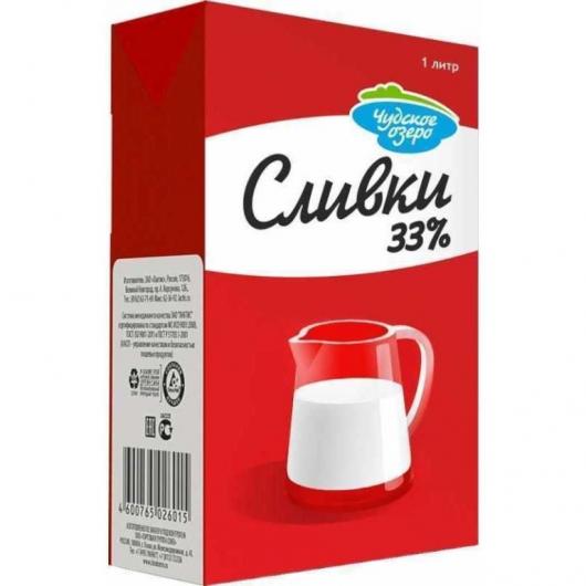 Сливки "Чудское озеро" 33% 1 л 12 шт