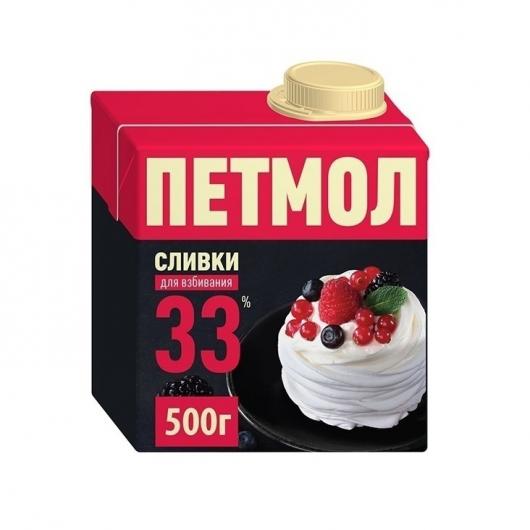 Сливки Петмол 33% 0,5л 12 шт