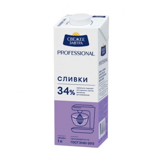 Сливки Свежее завтра 34% 1 л 12 шт