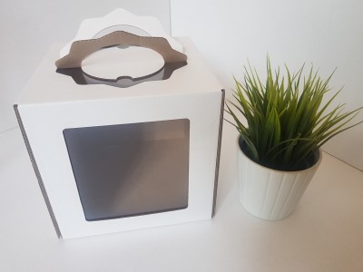 Коробка для торта 20 см*20 см*20 см с ручкой 20 шт