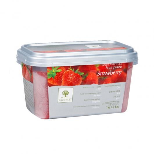 Пюре клубника Ravifruit замороженное 1 кг 3 шт